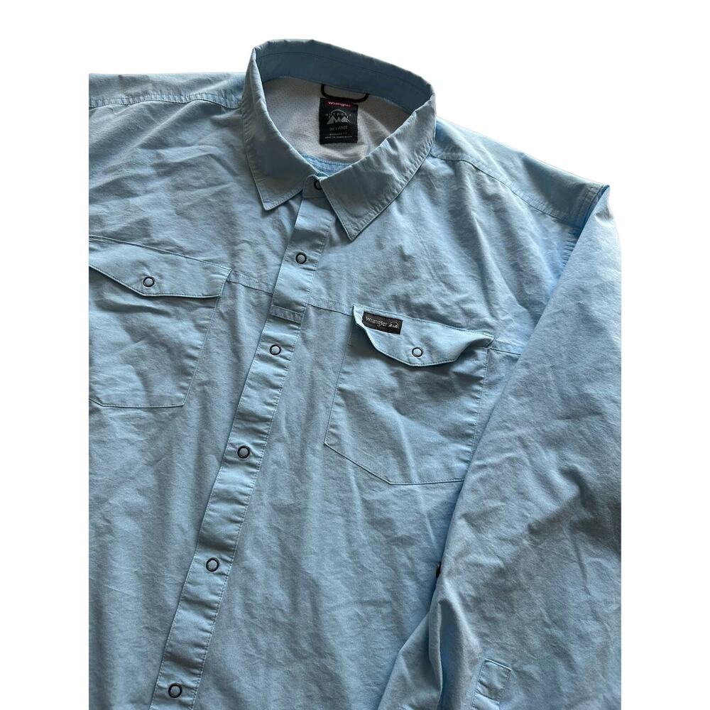 Wrangler Outdoor Snap Close Long Sleeve 3X Blue